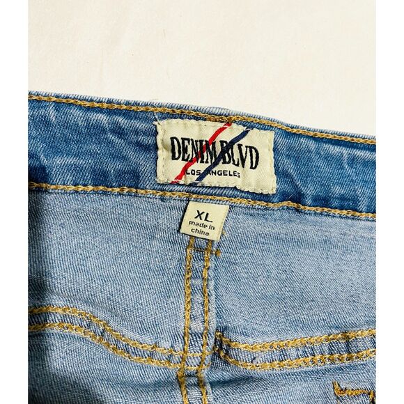 Denim BLVD los Angeles mini skirt distressed stretch country casual women XL Jr - Picture 4 of 6